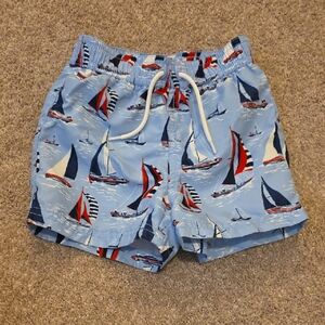 Janie and Jack Nautical Sailboat Shorts - Blue and Red